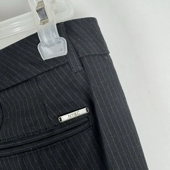 New York & Company Stretch Black Pinstripe Dress Pant Size 2 Tall - Picture 8 of 16
